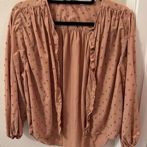 SWISS DOT BLOUSE WITH VOLUMINOUS SLEEVES | ZARA